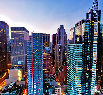 Skyscrapers Above Times Square at Dawn