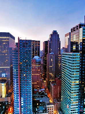 Skyscrapers Above Times Square at Dawn