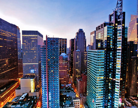 Skyscrapers Above Times Square at Dawn