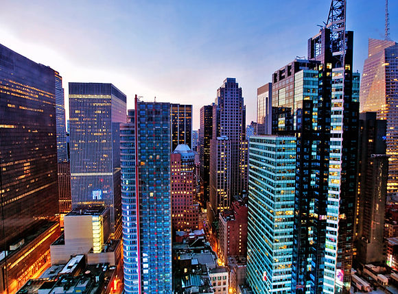 Skyscrapers Above Times Square at Dawn