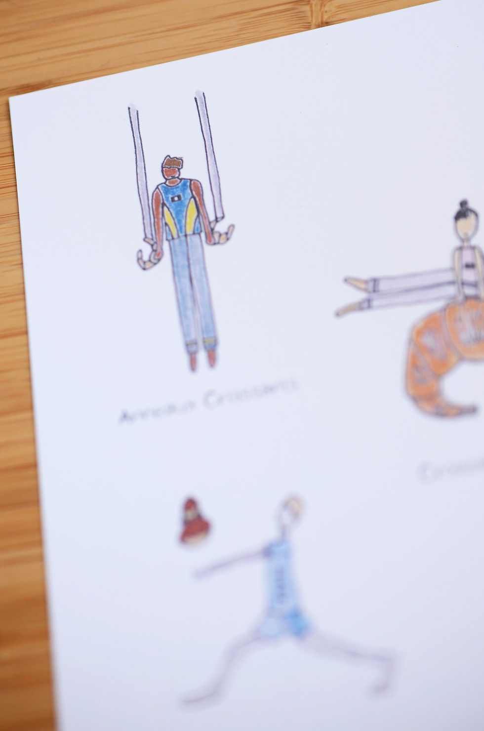 Miniature : Carte Postale Dessinée Imprimée en France_JO Paris 2024_Pâtisserie_3 Athlètes