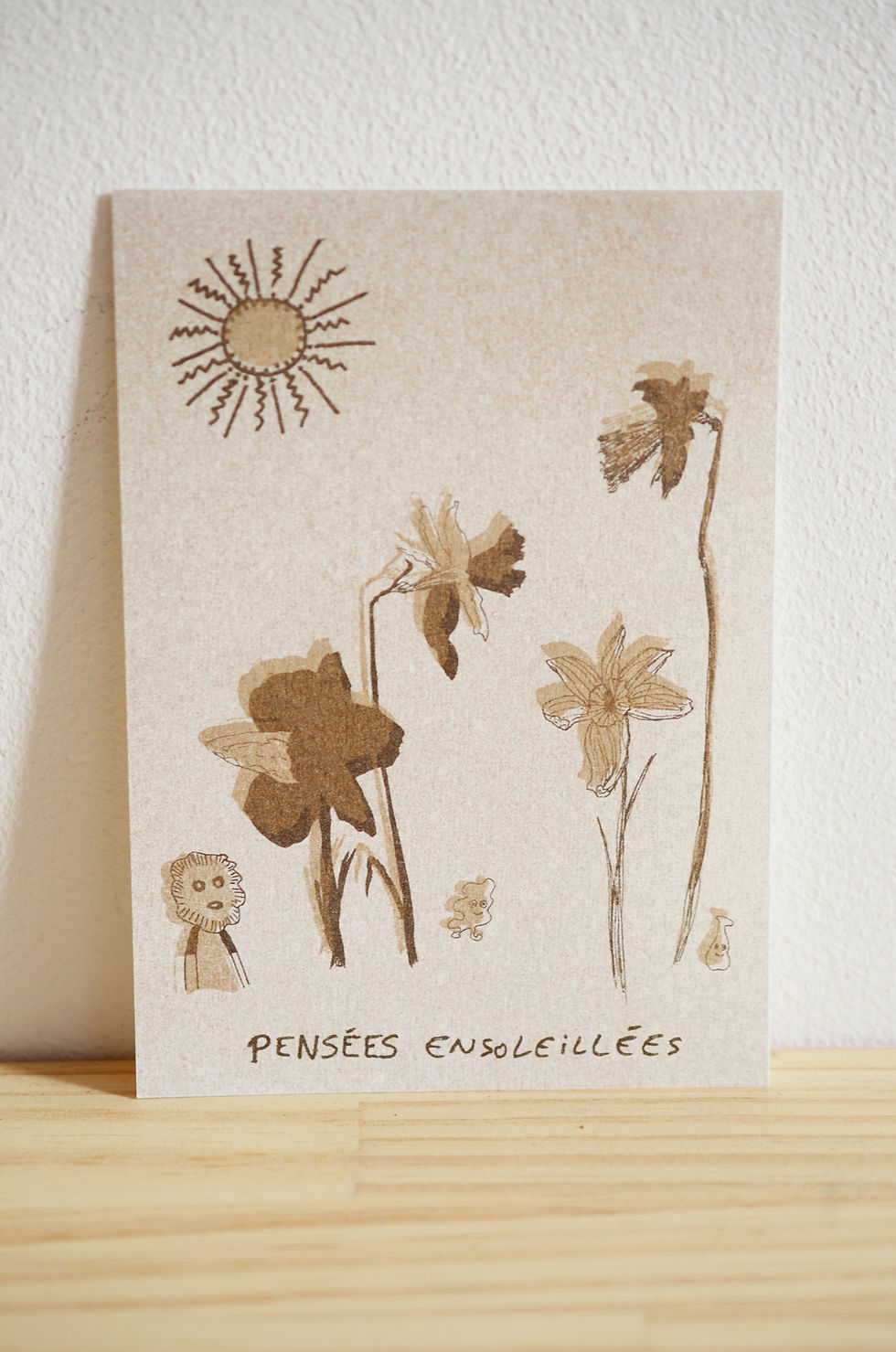 Carte Postale_Pensées Ensoleillées Jonquilles_Risographie