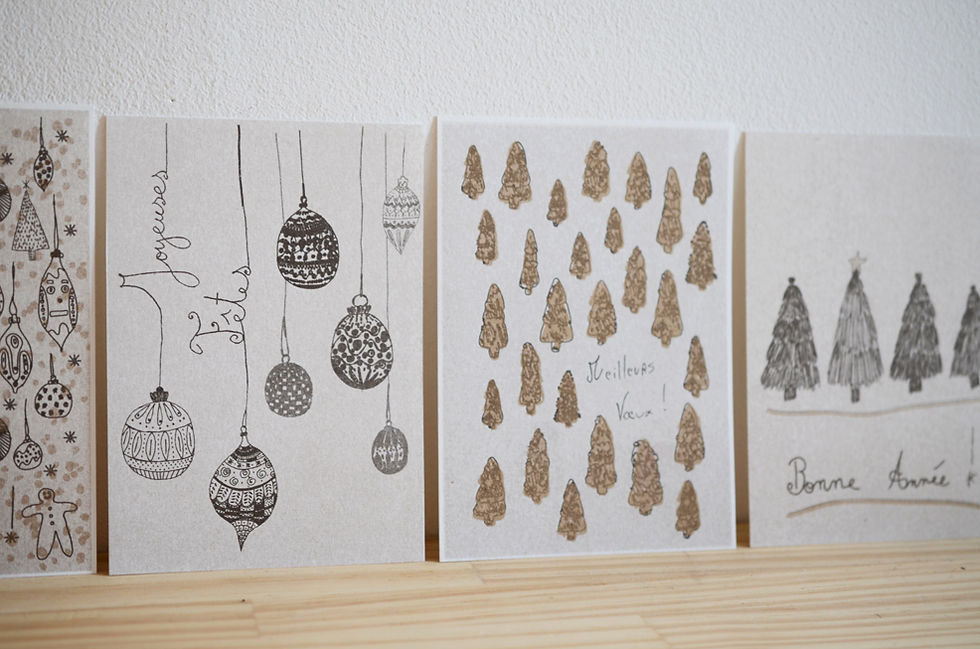 Miniature : Carte Postale_Bonne Année Sapins_Risographie