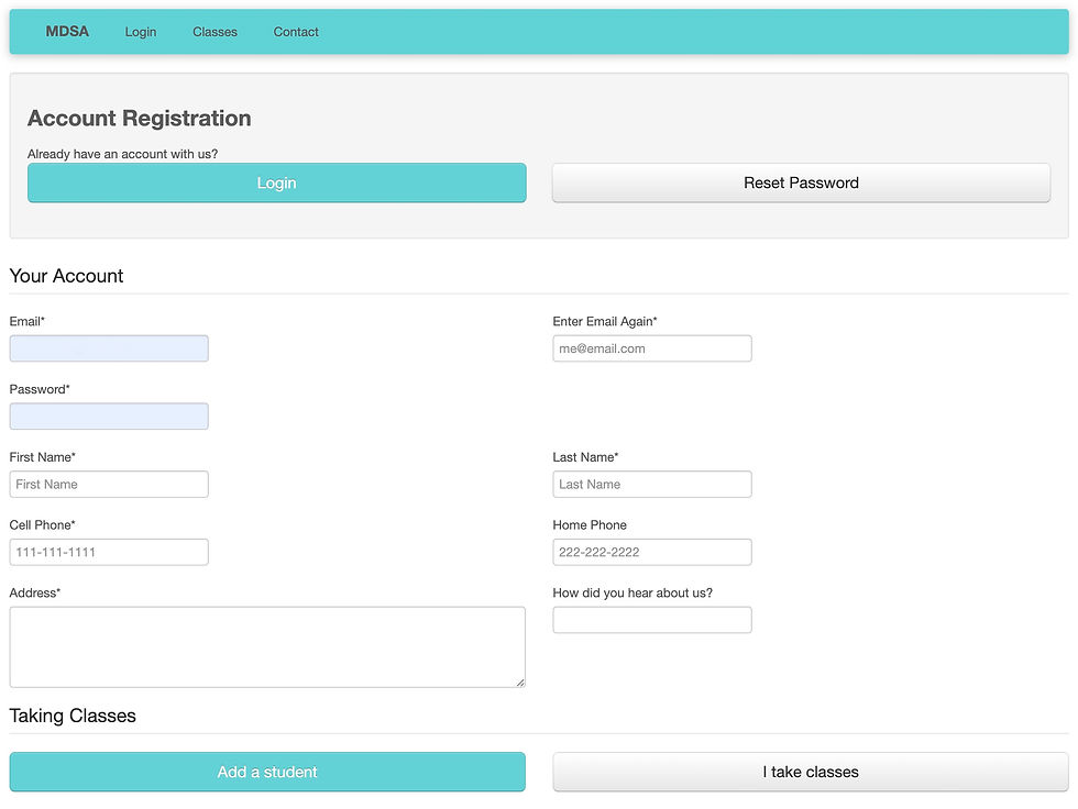 Setting up a parent account in Studio Pro at MDSA Foundation