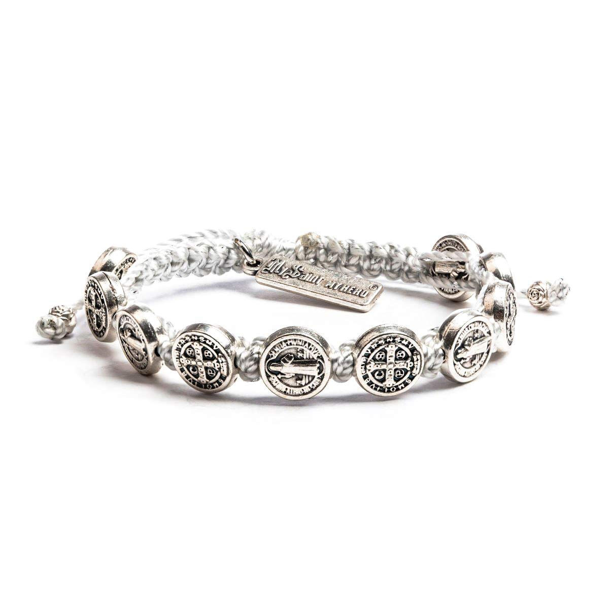 St. Benedict Blessing Bracelet — Silver Handwoven Medjugorje
