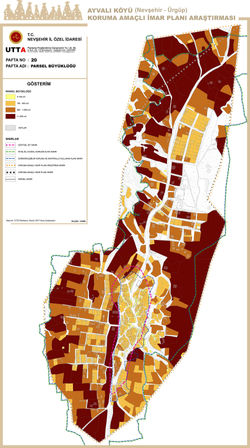 Parsel Büyüklüğü Paftası (Ayvalı)