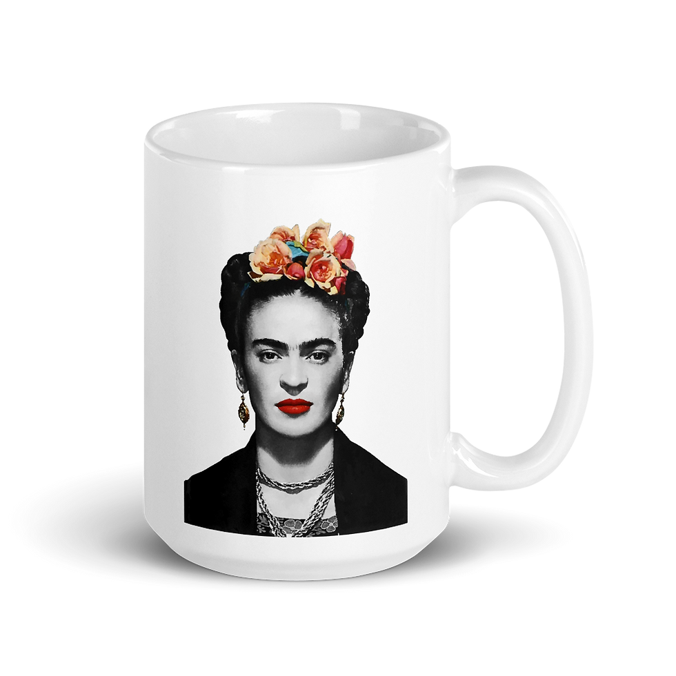 Thumbnail: Frida Kahlo With Flowers Poster Artwork Mug