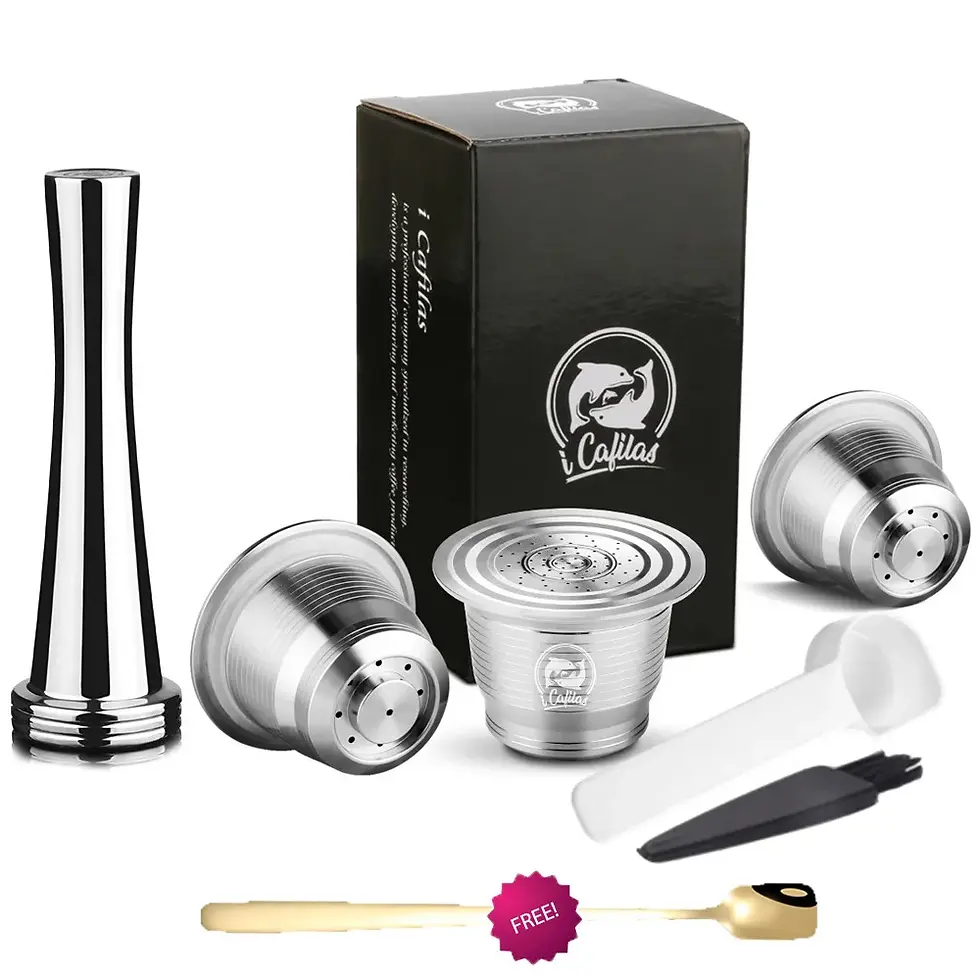 Thumbnail: iCafilas Refillable Coffee Capsules Reusable Pods Compatible With Nespresso