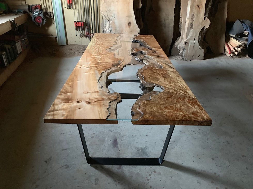 Thumbnail: Live Edge River Table, Live Edge Table, Maple, Walnut, Home Decor, Resin Table, Furniture