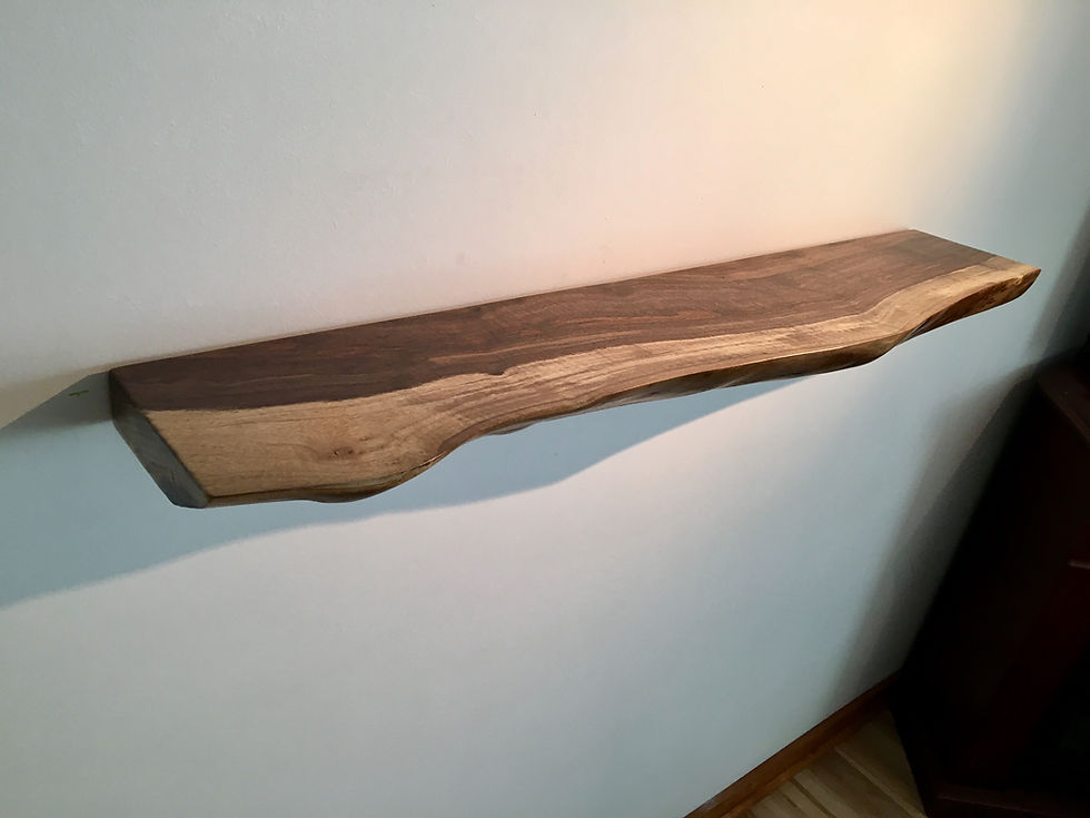 Thumbnail: Live Edge Floating Shelf,  Floating Mantel, Maple, Walnut, Home Decor, Resin Table, Furniture