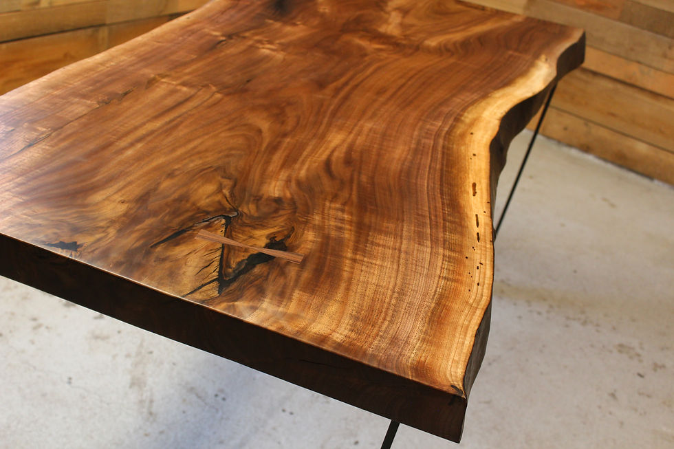 Miniature : Live Edge Dining Table, Desk, Maple, Walnut, Home Decor, Resin Table, Furniture