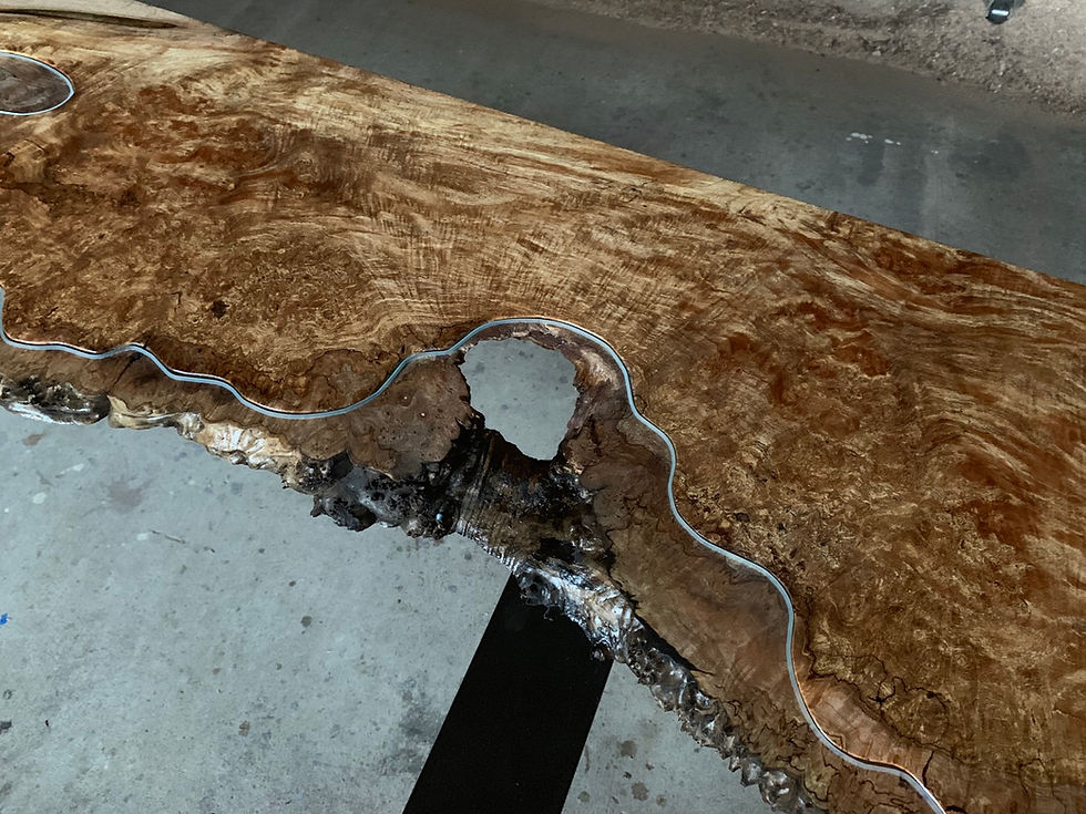 Live Edge River Table, Live Edge Table, Maple, Walnut, Home Decor, Resin Table, Furniture