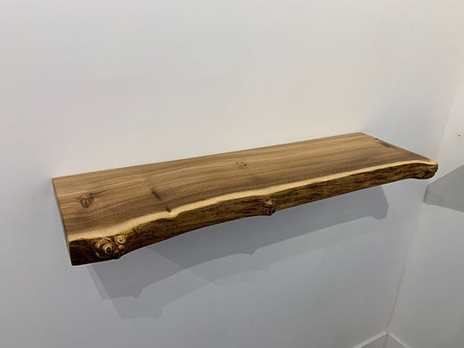Elm Live Edge Floating Shelf | Bracket u0026 Hardware Included | Bookshelf |  Mantel | SAW Live Edge