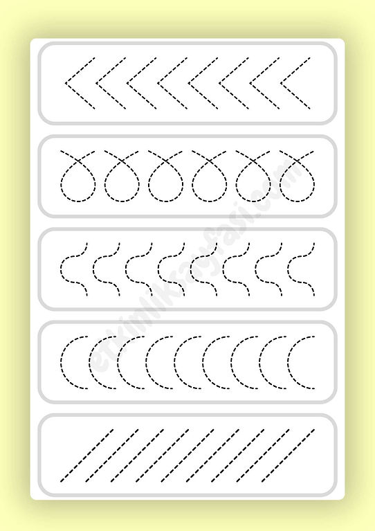 çizgi çalışması, okuma yazmaya hazırlık