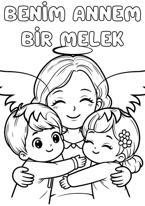 anneler günü, anne, annem, mothers day, çocuk ve anne, anneler günü boyama, 2. pazar, anne boyama, anne boyama sayfası, okul öncesi anne boyama