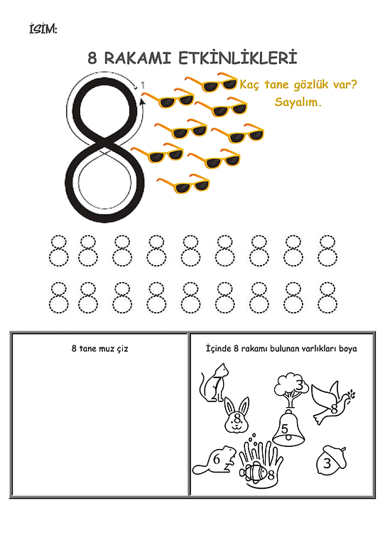 8, sayılar, rakamlar