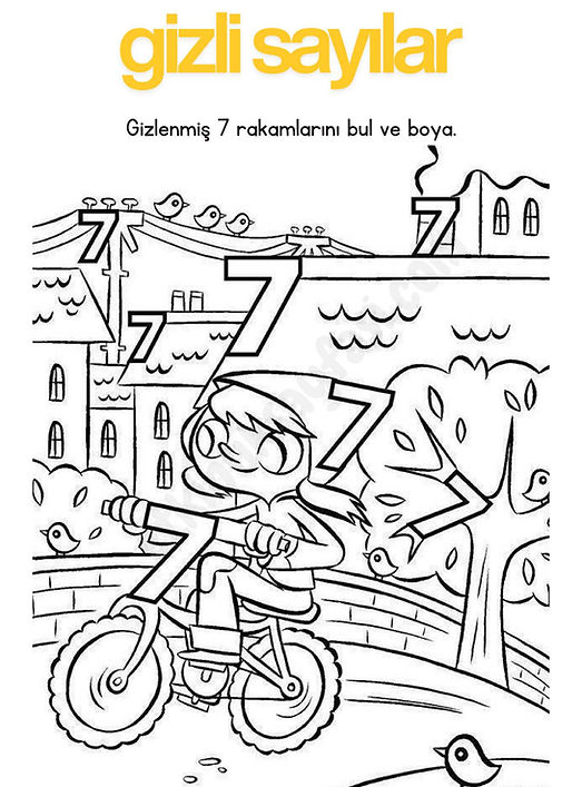 7, yedi, rakamlar, sayılar