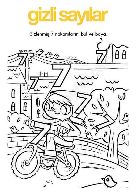 7, yedi, rakamlar, sayılar