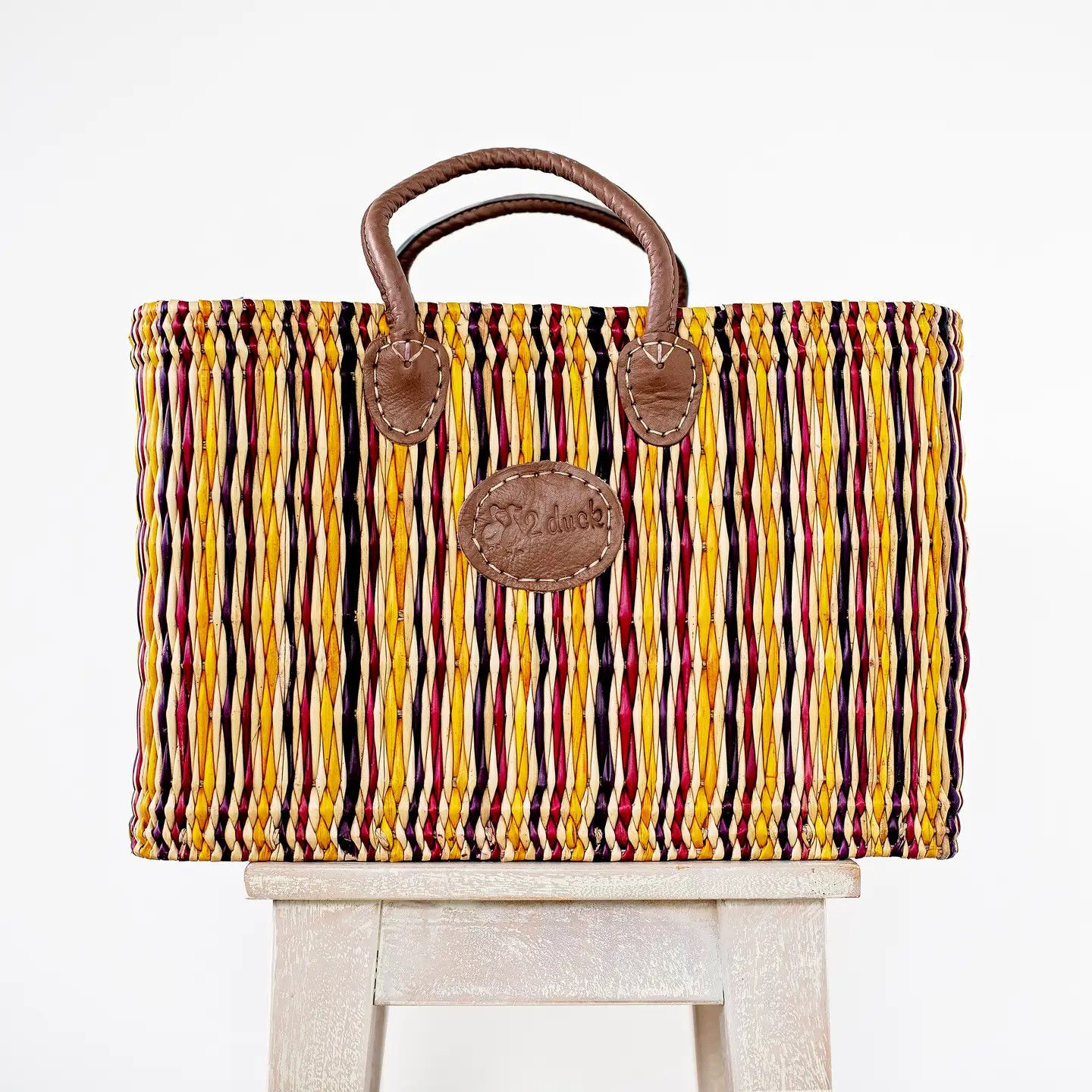 Multicolour Reed Basket from