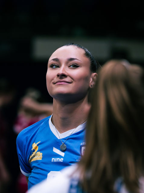Portrait d'une joueuse lors de la demi finale championnat de France volley féminin