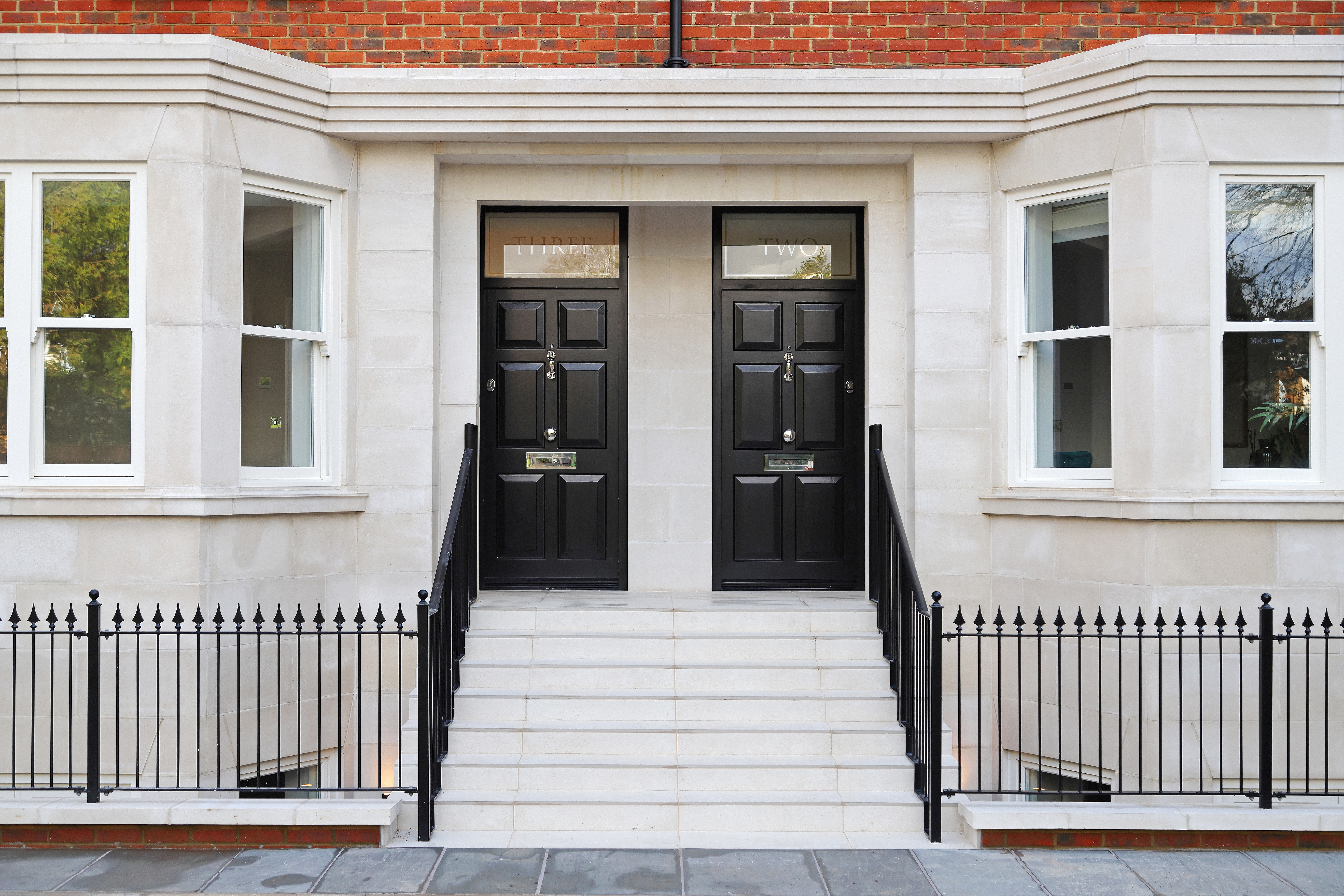 Fluid London Limited — Dryden Court - Project Photo - Building Approach, steps and front doors