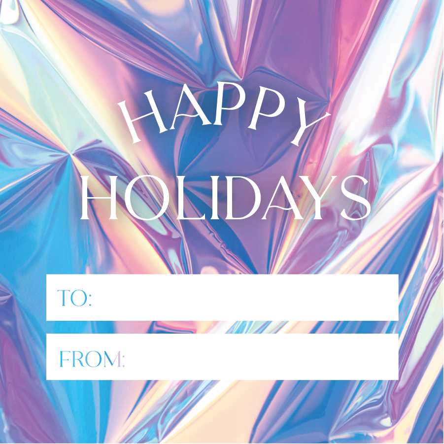 Iridescent Square Holiday Sticker