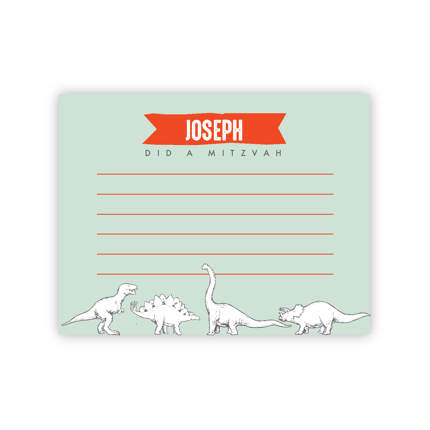Dinosaur Mitzvah Notepads