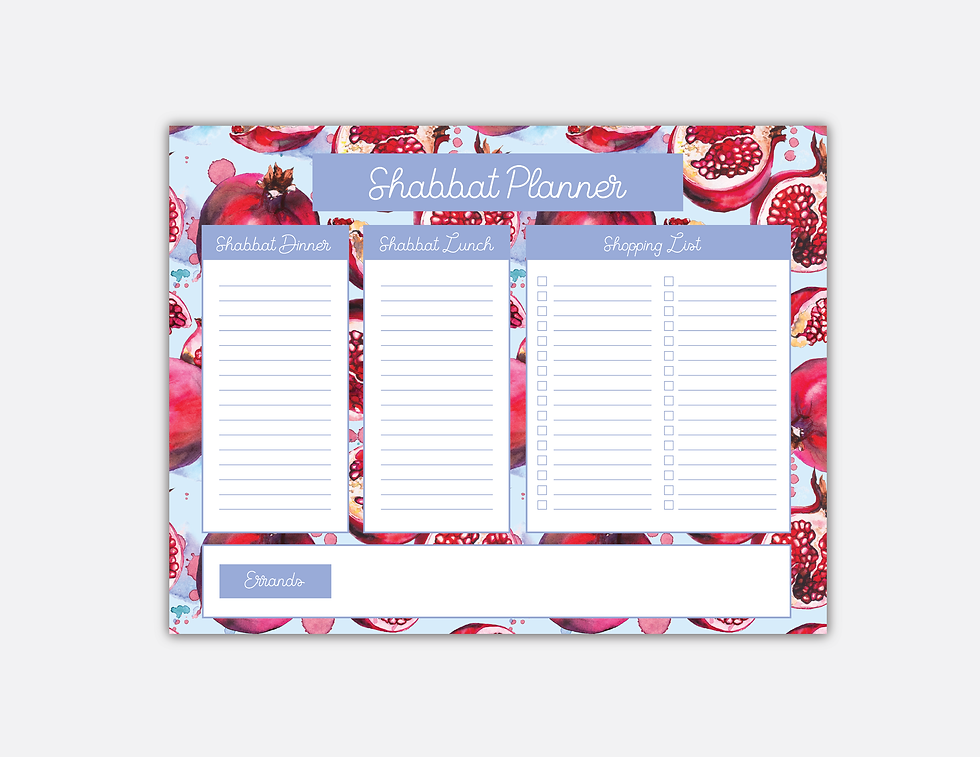Pomegranate Shabbat Planner