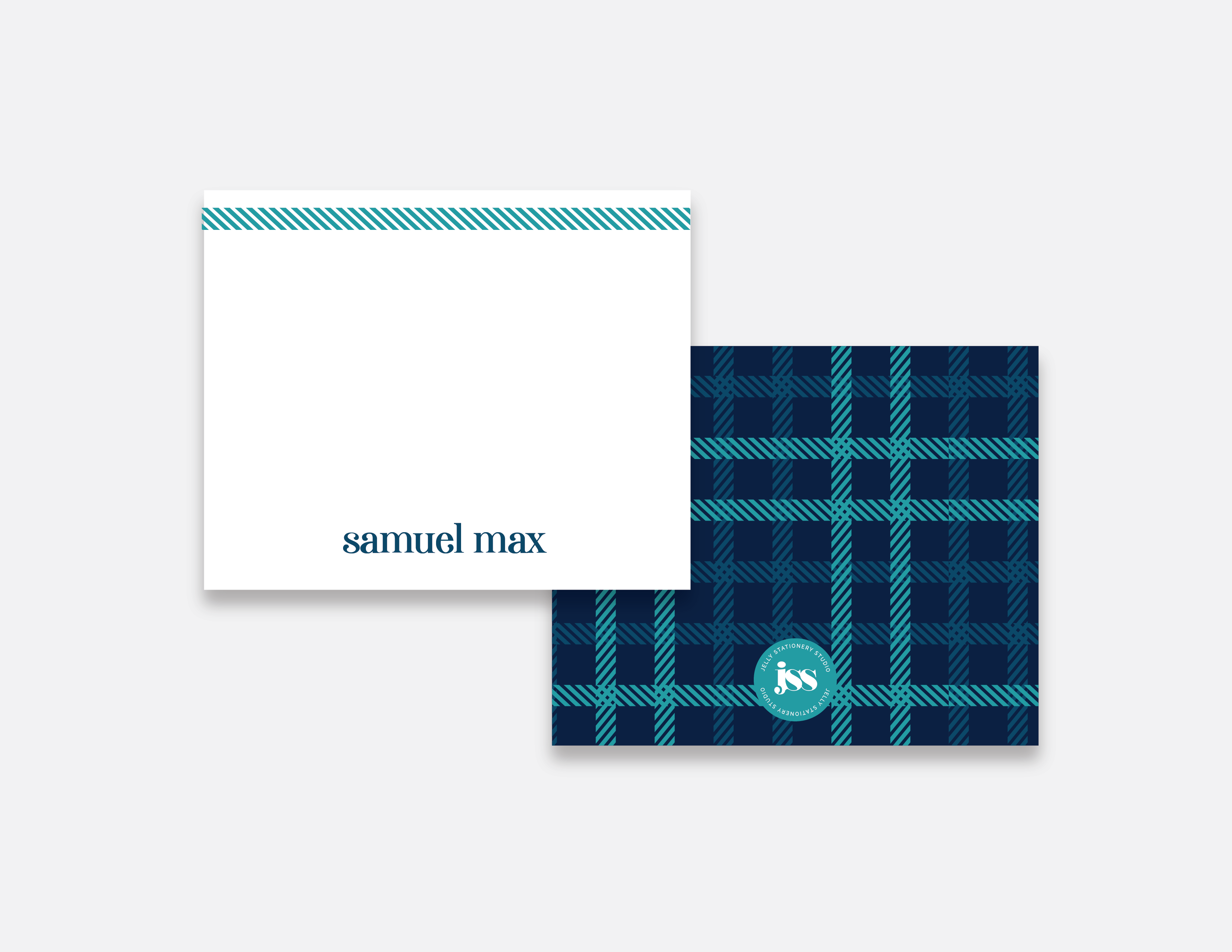 Blue Plaid Notecards