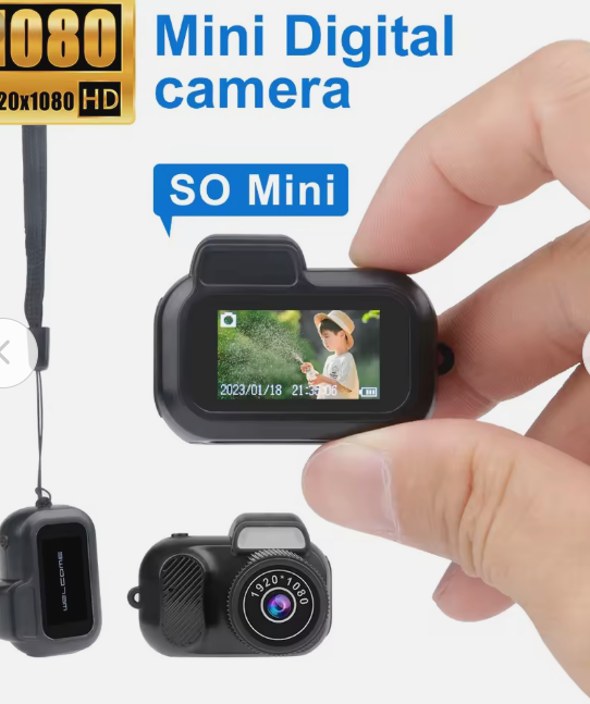 Retro Mini Camera With Screen Indoor Home Outdoor 1080p HD Portable Very Small C