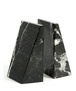 Black Zebra Marble Bookends