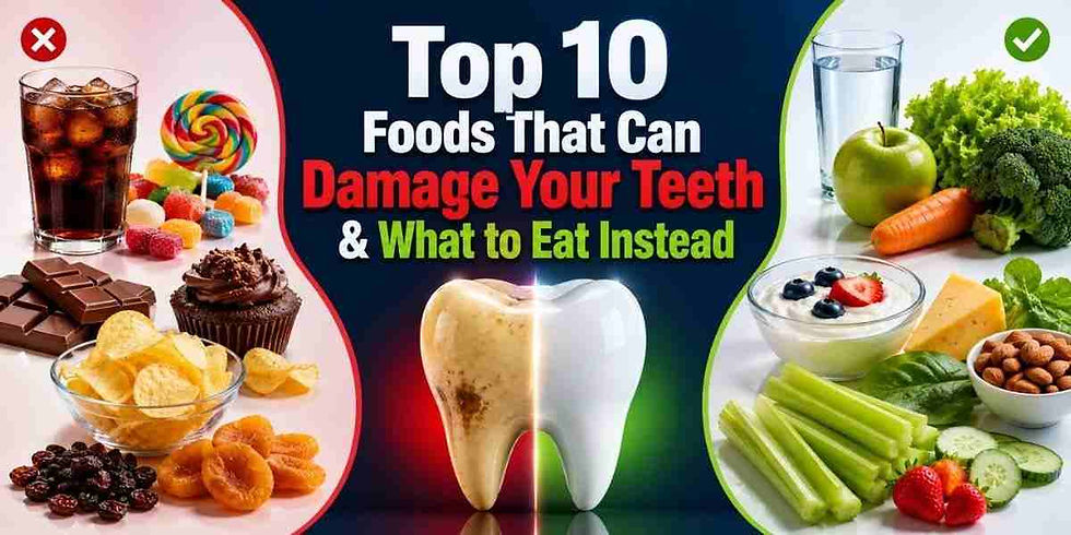 Foods that damage your teeth and tooth-friendly alternatives
