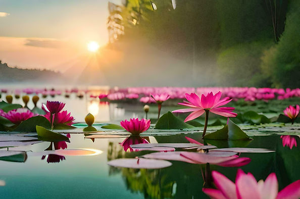 pink-lotus-flowers-in-the-water-at-sunset-ai-generated-free-photo.jpg
