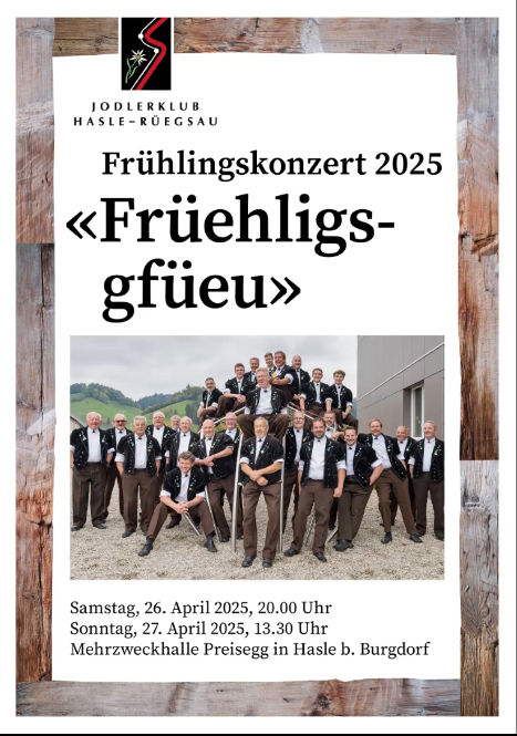 Jodlerklub Hasle-Rüegsau - Frühlingskonzert