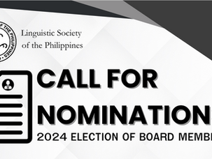 Call for nominations: 2024 Election