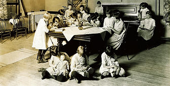 Girls inside the Bethany Protective Association, circa 1910.