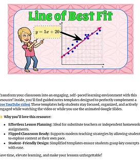 Line of Best Fit Lesson Guided Notes