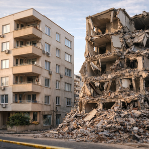 Aynı Sokakta İki Bina, Biri Ayakta Biri Değil – Neden?