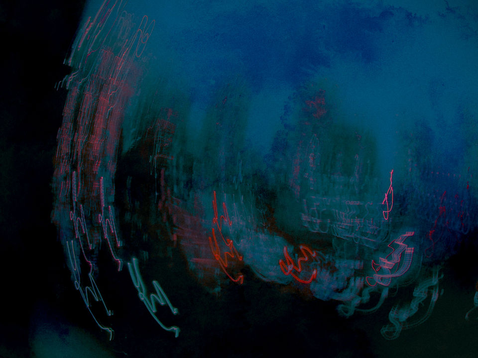 blurry moving city abstract skyline photograph