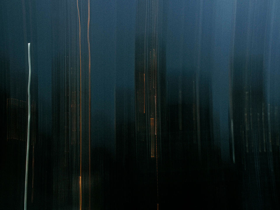 abstract image of teal night city skyline