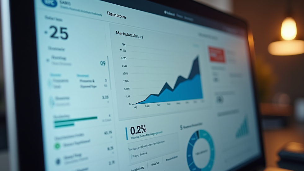 Close-up view of a computer screen displaying recruitment analytics dashboard