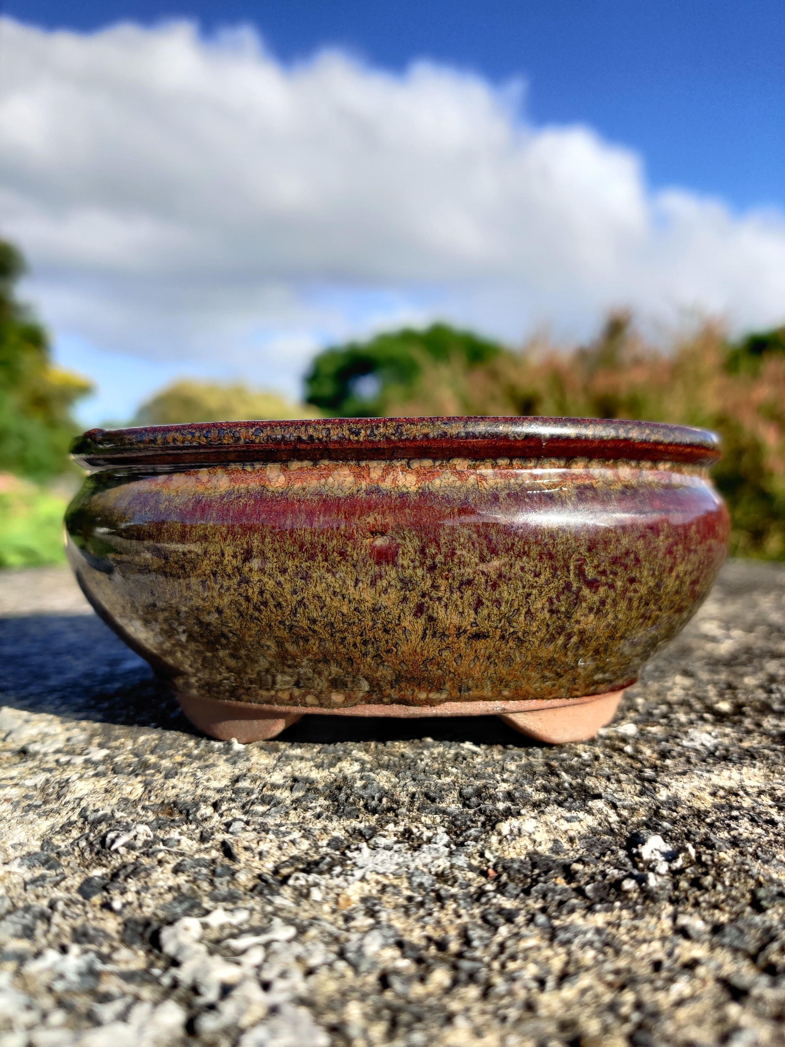 Brown Glazed Bonsai Pot 6 Inch