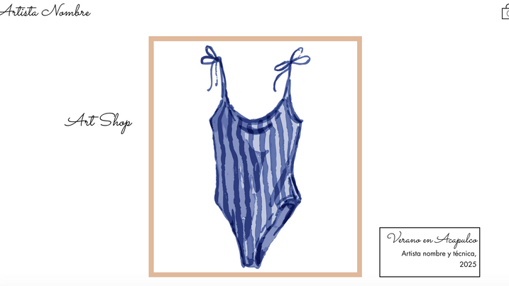 Diseño web online shop de arte