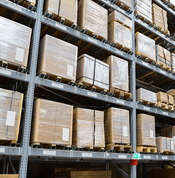Packages on Shelves