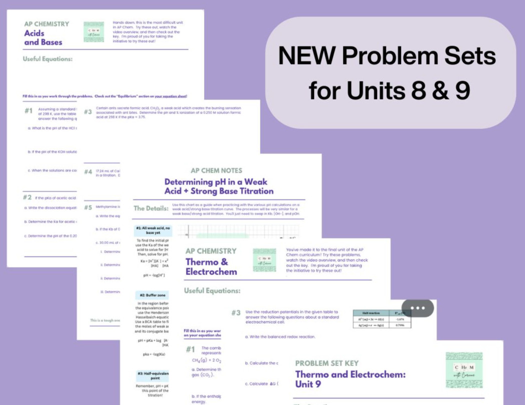 AP Chem Problem Sets