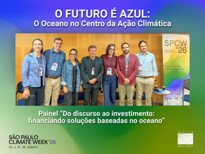 No encontro "O Futuro é Azul", Henrique Kefalás, coordenador-executivo do Instituto Linha D'Água, participou de um diálogo sobre como transformar compromissos climáticos em investimentos que alcancem comunidades costeiras, iniciativas locais e soluções baseadas no oceano.