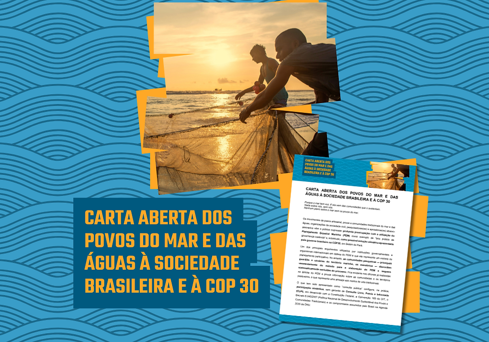 Carta dos Povos do Mar e das Águas ecoa na COP30 e exige justiça territorial e protagonismo popular