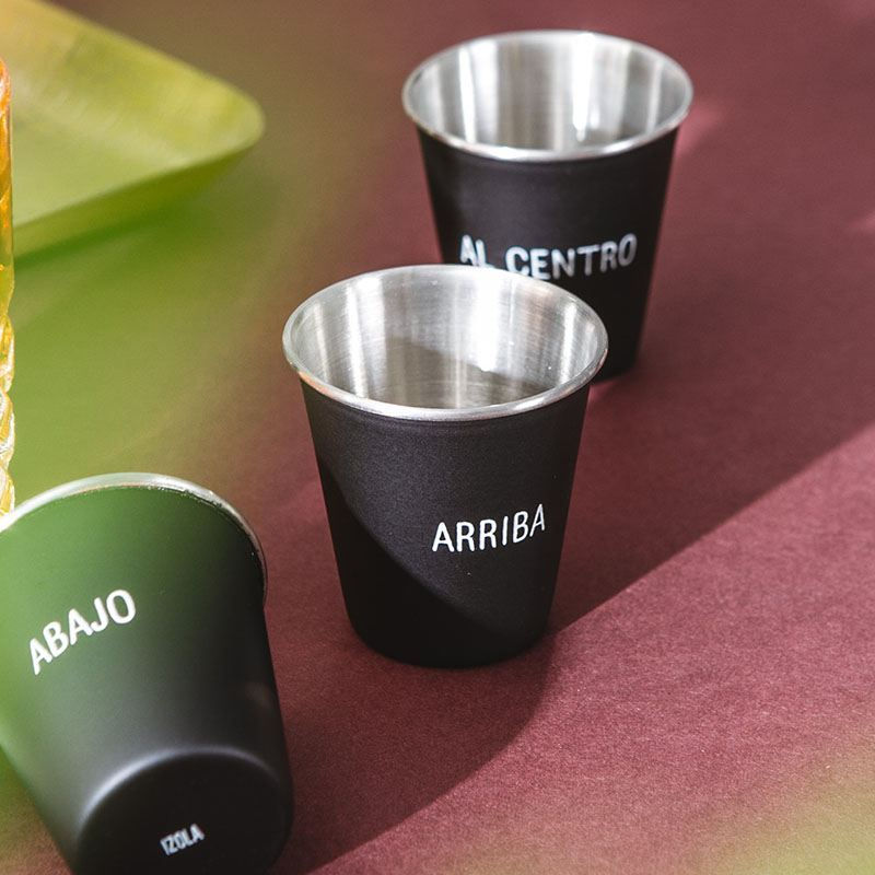 縮圖：IZOLA 不锈钢随身酒杯组 黑