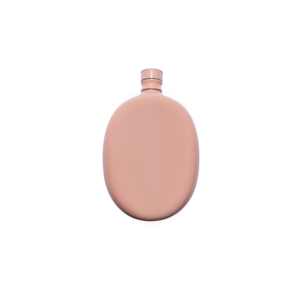 ODEME 女士用粉红色椭圆随身酒壶 - 3盎司