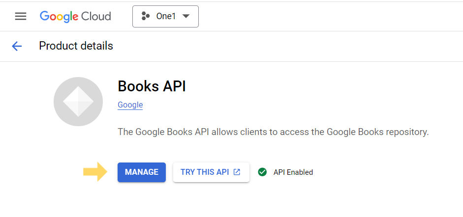 Books API Enabled